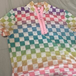 Sugar Thrillz checkered mesh top